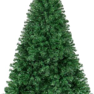 Artificial Christmas Tree, 6ft Premium Unlit Hinged Design, Dense Branches Realistic Holiday Décor​ w/Easy Assembly, Base
